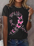 Women's Breast Cancer Awareness Print Casual T-Shirt