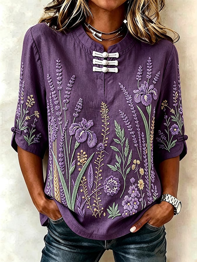 Women's Fashion Floral Print Shirt