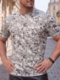 Men's Camouflage Casual Outdoor Crew-Neck Short-Sleeve Jogging Top