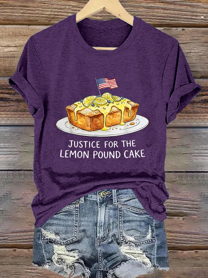 Women's  JUSTICE FOR THE LEMON POUND CAKE Print T-Shirt