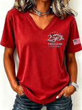 Women'S 250th Anniversary of the United States Printed Casual T-Shirt