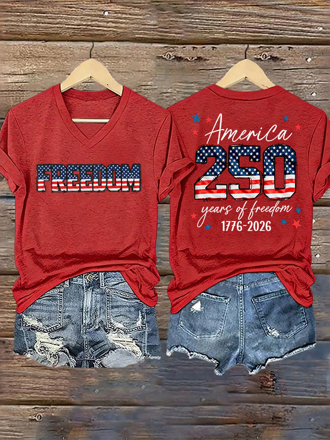 Women's U.S. Founding 250th Anniversary V-Neck T-Shirt