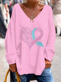 Women's Breast Cancer Awareness Printed T-Shirt