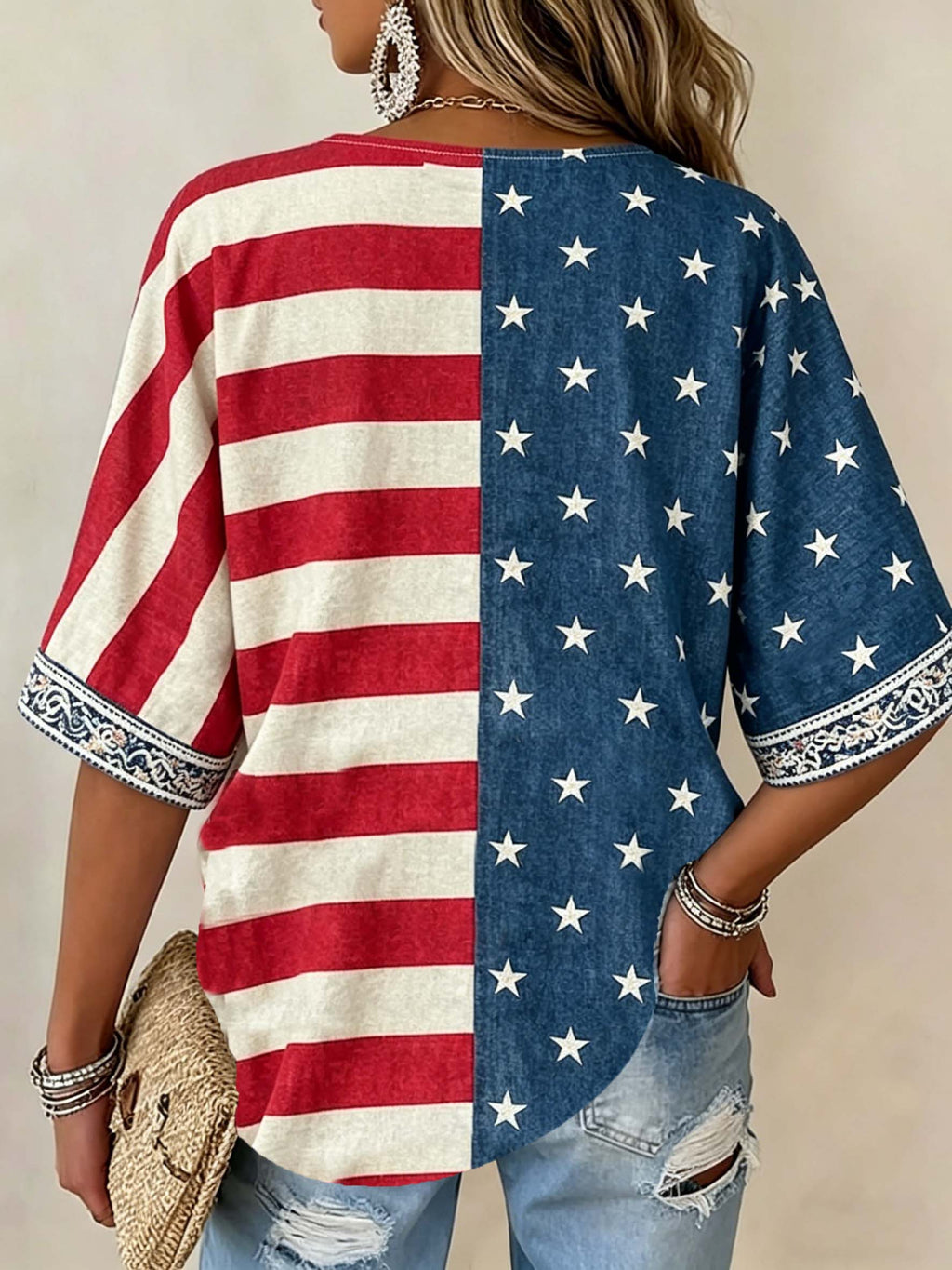 Women's 250th Anniversary Freedom Flower Art Print T-Shirt