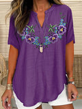 Women's Purple Flower Alzheimer's Awareness Support Short Sleeve Shirt