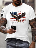 Men'S Land Of The Free Home Of The Brave Pattern Print Cotton T-Shirt