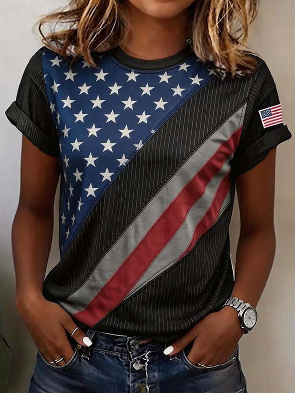Women'S Casual Patriotic T-Shirt
