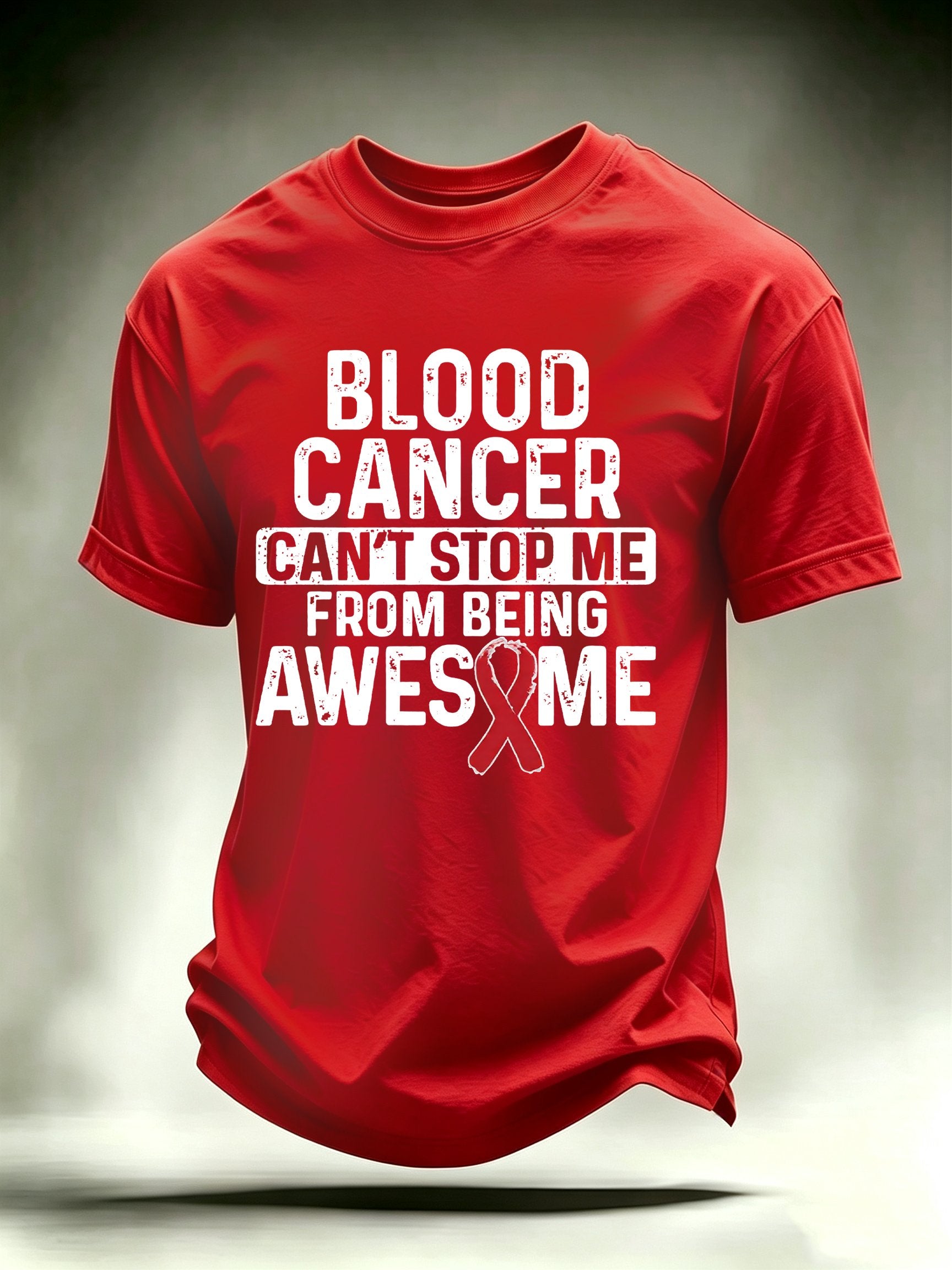 Men's BLOOD CANCER CAN'T STOP ME Print T-Shirt