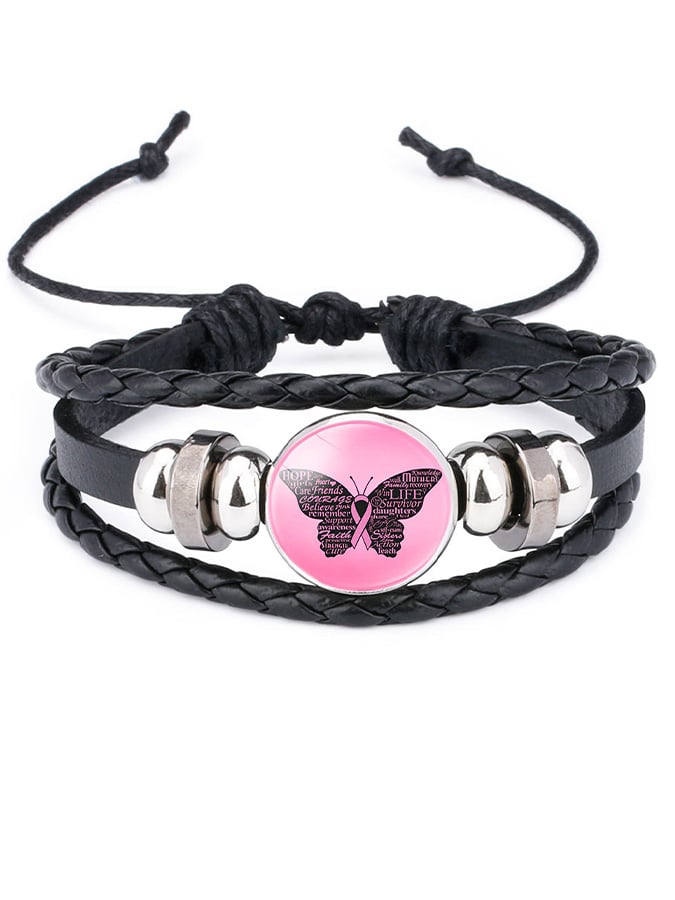 Weaving Pink Ribbon Bracelet (scalable)