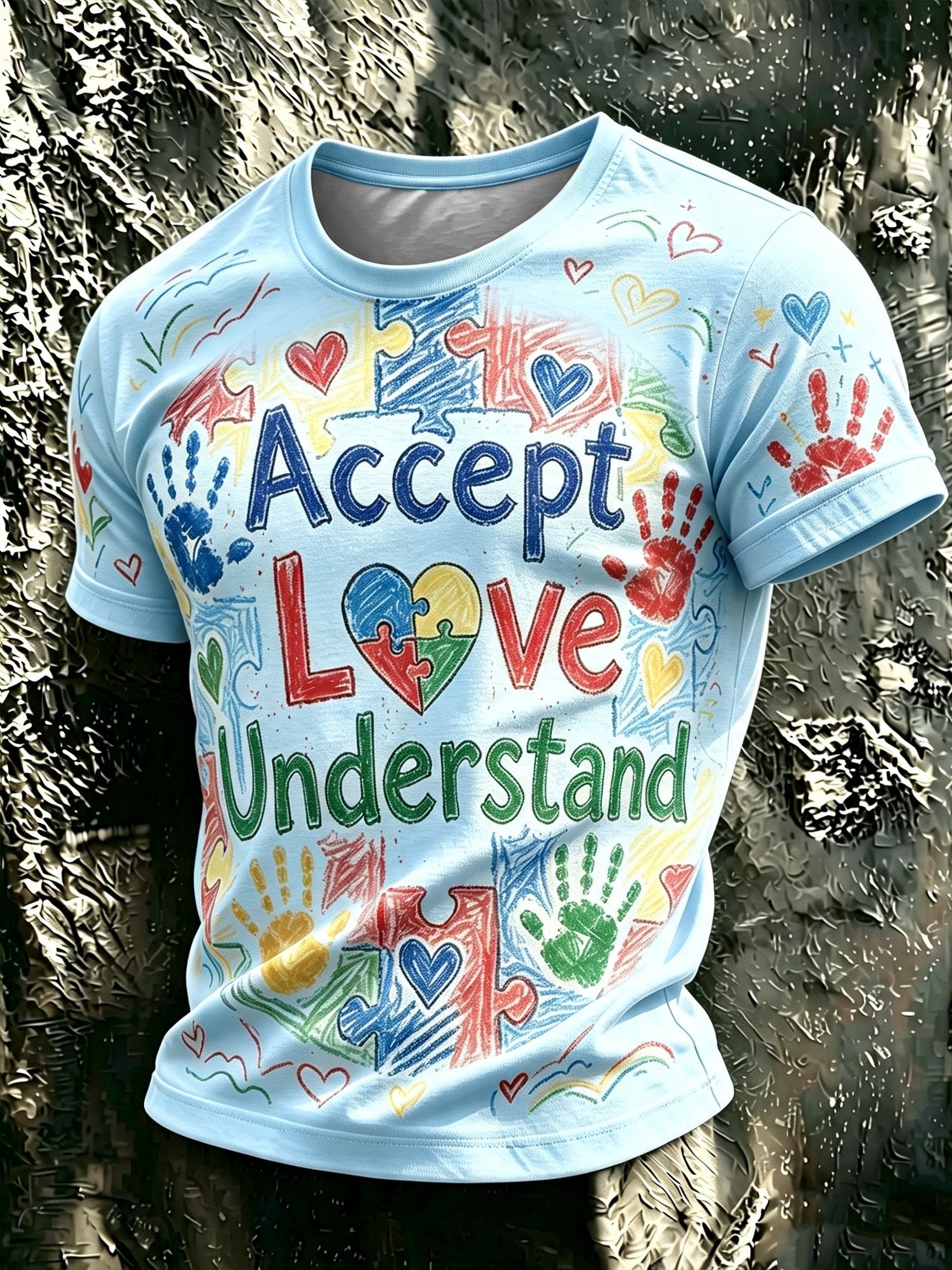 Men's Autism-Themed Printed Casual Top
