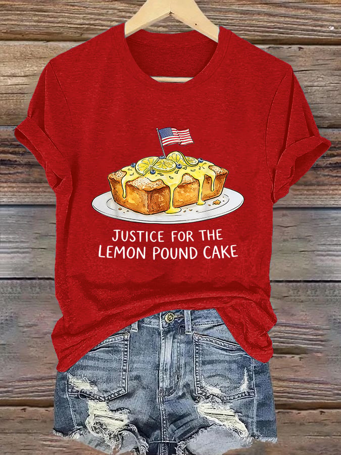Women's  JUSTICE FOR THE LEMON POUND CAKE Print T-Shirt
