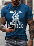 Men'S Retro Gulf Of Mexico Stay Salty And Resist Printed Casual Crew Neck T-Shirt