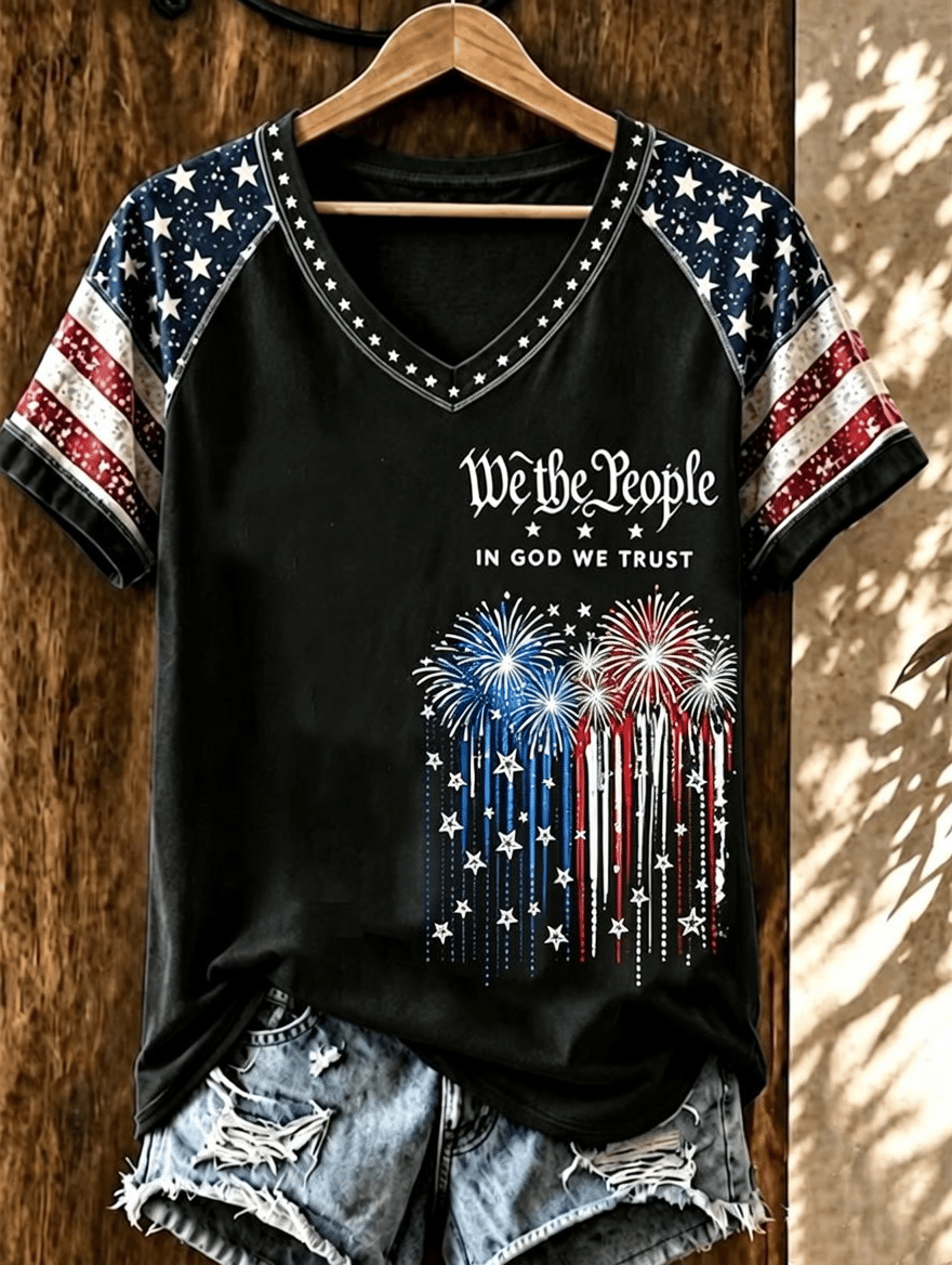 Women's Love Jesus And America Too  Printing  T-Shirts
