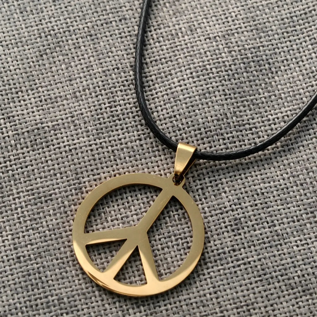 Stainless Steel Colored Peace Pendant