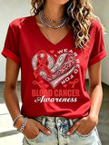 Women's Blood Cancer Awareness V-neck T-shirt