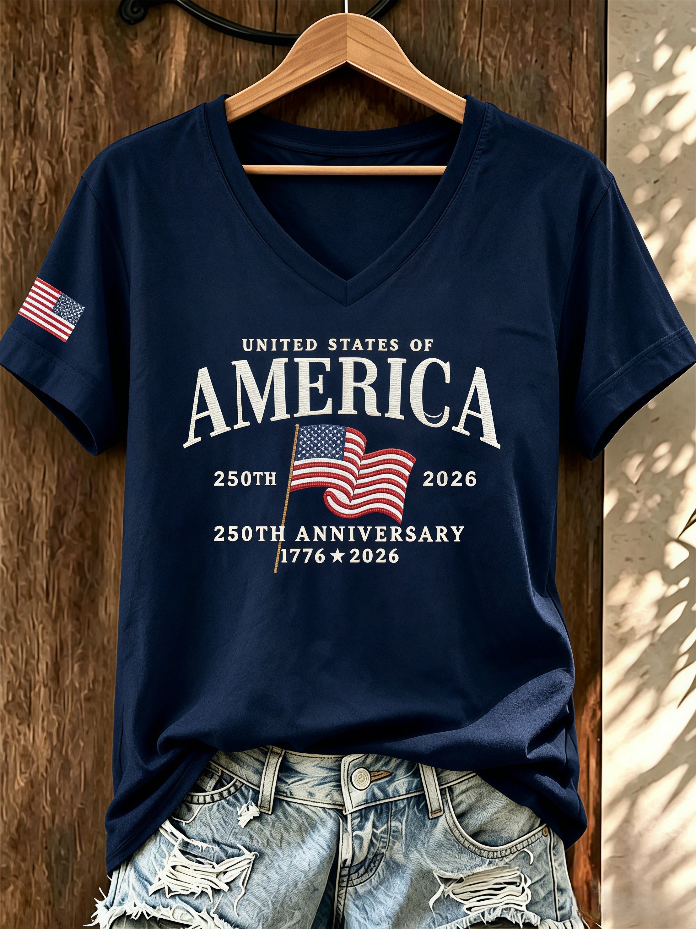 Women's USA 250th Anniversary Printed T-shirt