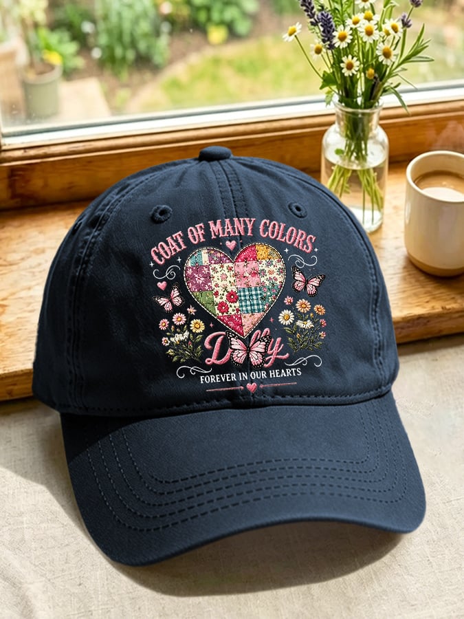 Retro Coat Of Many Colors Forever In Our Hearts Print Baseball Cap