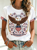 Women's Casual USA 250th Celebration Print Short Sleeve T-shirt