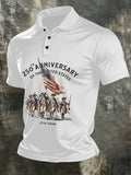 Men's America 250th Anniversary Print Casual Polo Shirt
