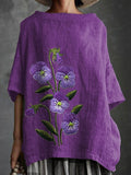 Women's Purple Flower Alzheimer's Awareness Support Shirt