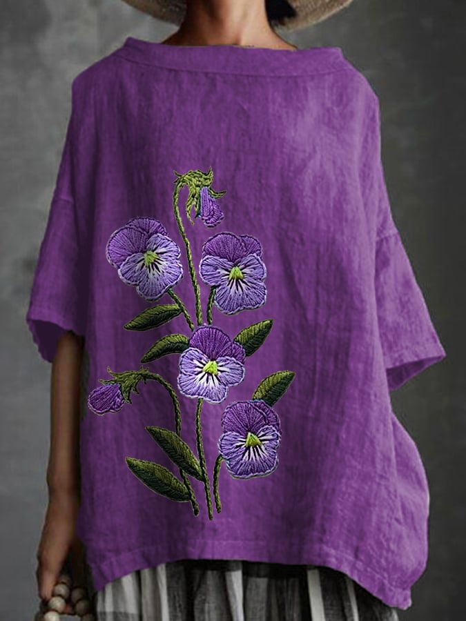 Women's Purple Flower Alzheimer's Awareness Support Shirt