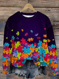 Women's Autism Printed Long Sleeve Sweatshirt