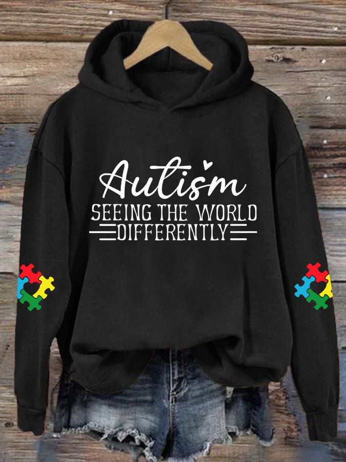 Women's Seeing The World Differently Print Hoodie