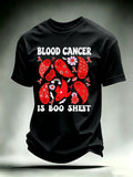 Men's Blood Cancer Awareness Red Ribbon Cute Ghosts Halloween Support Artwork T-Shirt