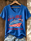 Women's 4th Of July Cruise Squad 2026 Print T-shirt