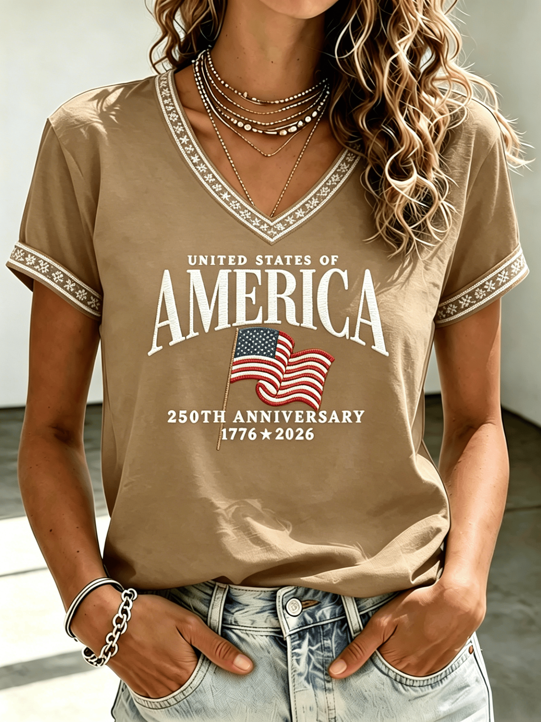 Women's USA 250th Anniversary Printed T-shirt