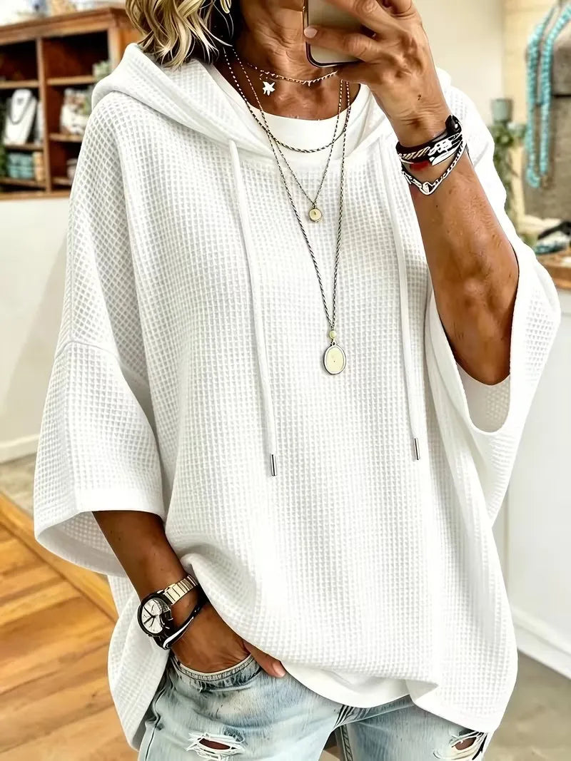 Women'S Waffle Weave Oversized Hoodie