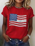 Women's American flag Printed T-Shirt