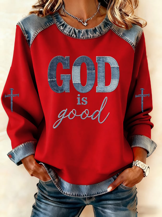 Women's casual GOD IS GOOD sweatshirt