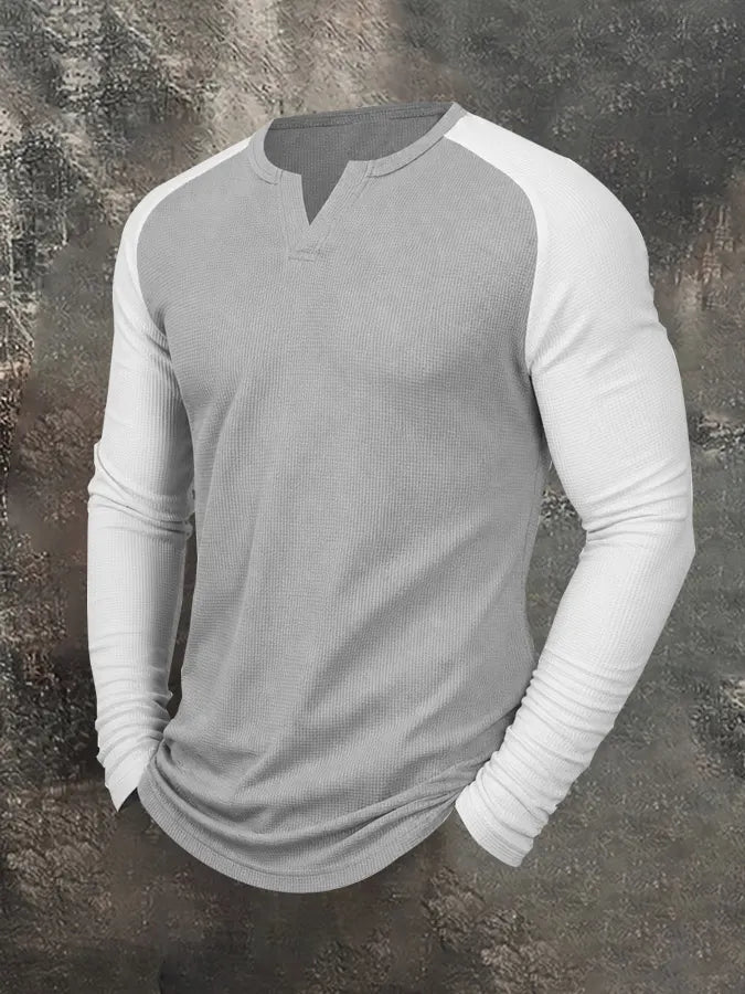 Men's Casual Outdoor Slim Fit Base Layer Raglan Top Set