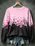 Women's Breast Cancer Print Casual Sweatshirt