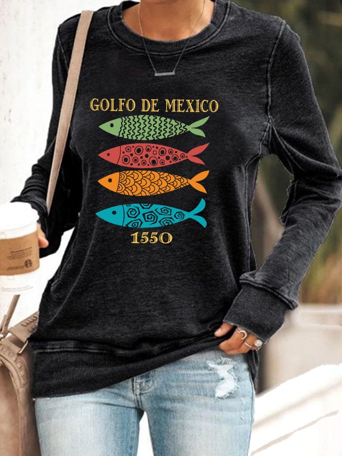 Women's Gulf Of Mexico Print Sweatshirt