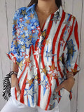 Women's Independence Day Print Casual Shirt
