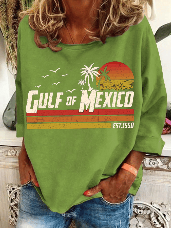 Women's Gulf of Mexico Print Casual Sweatshirt