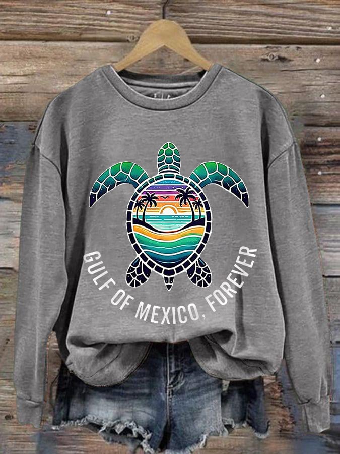 Women's Gulf Of Mexico, Forever Sea Turtle Sweatshirt