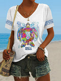 Women's Gulf Of Mexico Print Casual T-Shirt