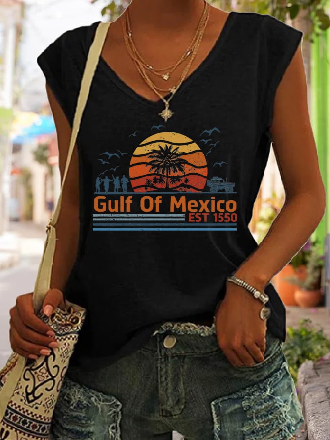 Women's Gulf Of Mexico Print Tank Top