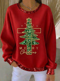 Women's Christmas Cross Print Casual Sweatshirt