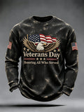Men's Veterans Day Theme Waffle Long Sleeve T-Shirt