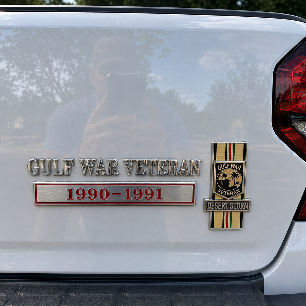 🇺🇸 Gulf War Veteran 1990–1991 Desert Storm Car Emblem Metal Badge