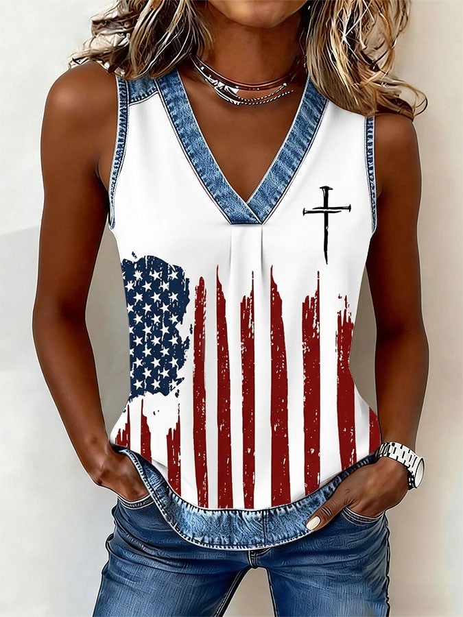 Women's 250th Anniversary Printed V-Neck Vest