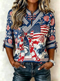 USA 250 Patriotic Doodle Blouse
