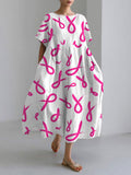 Women's Breast Cancer Pink Ribbon Print Dress