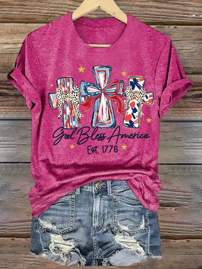 Women's  God Bless America Print T-Shirt