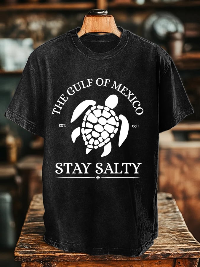 Men's Gulf Of Mexico Printed Round Neck T-Shirt