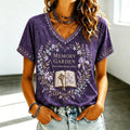Women's Alzheimer's Awareness Floral Memory Garden Art Printed T-shirt